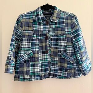 Marina Luna Multicolor Plaid Blazer